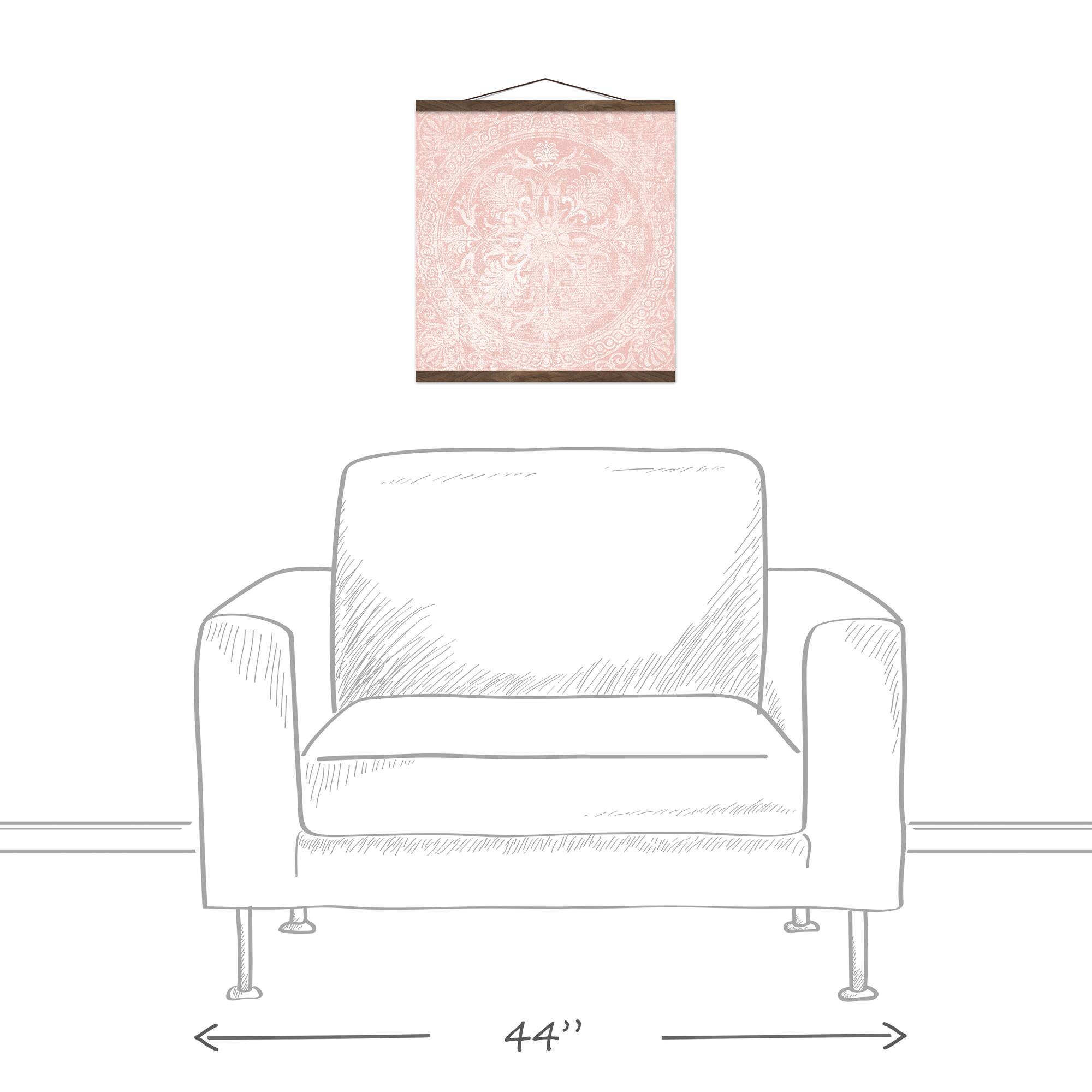 Distressed Blush Element Teak Hanging Canvas